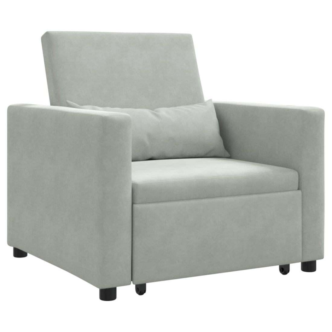 vidaXL Cama Sofá Desplegable Individual Gris claro Terciopelo