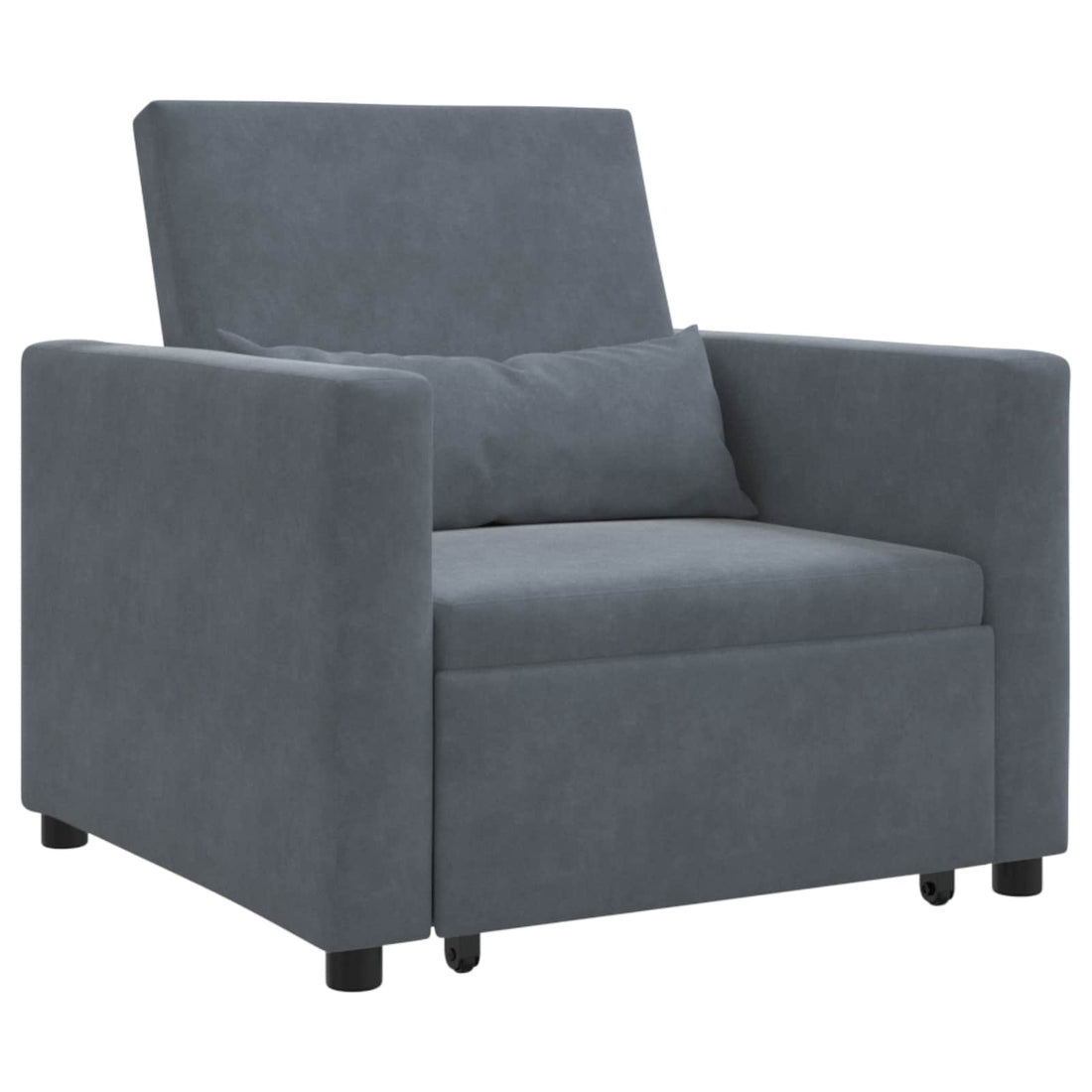 vidaXL Cama Sofá Desplegable Individual Gris oscuro Terciopelo
