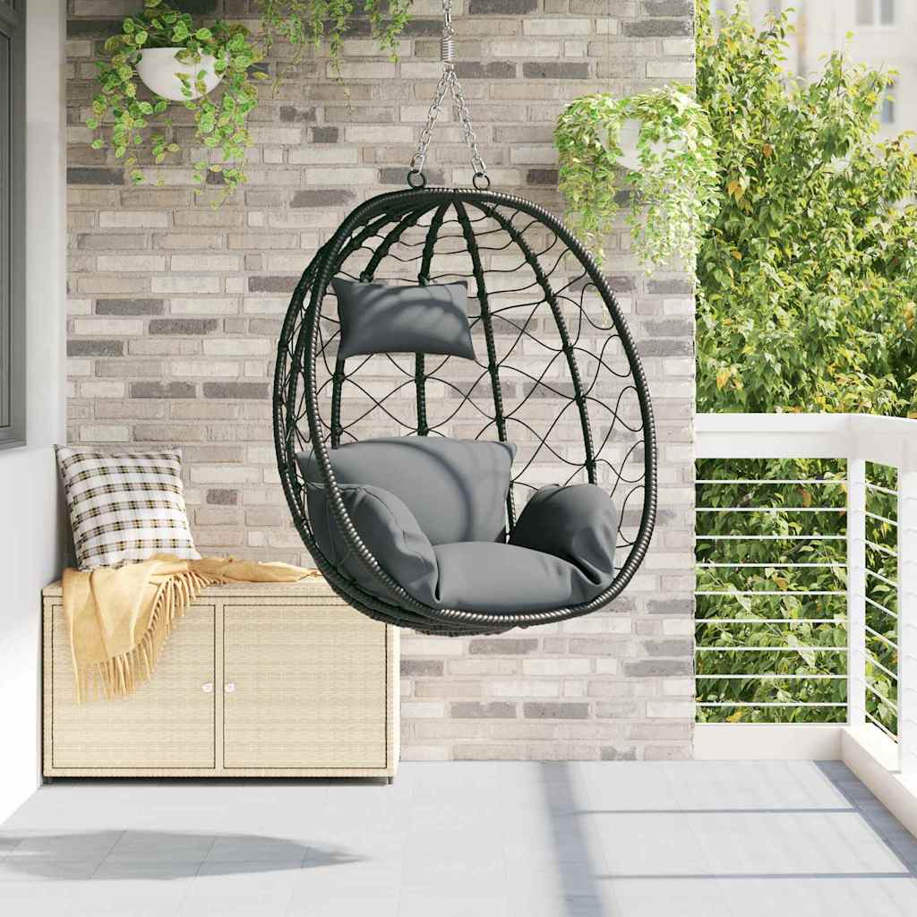 vidaXL Silla huevo colgante ratán sintético 91 x 54,5 x 107 cm