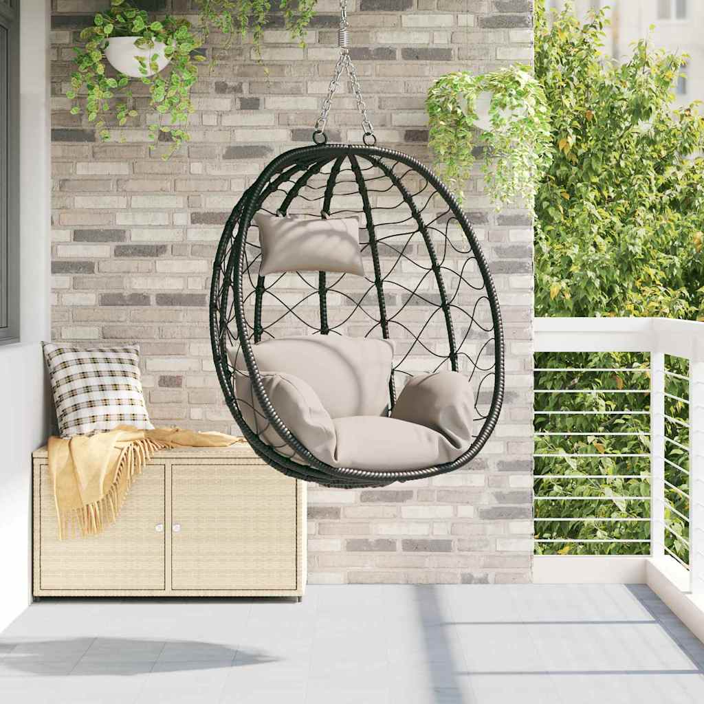 vidaXL Silla huevo colgante ratán sintético 91,5 x 54,5 x 107 cm