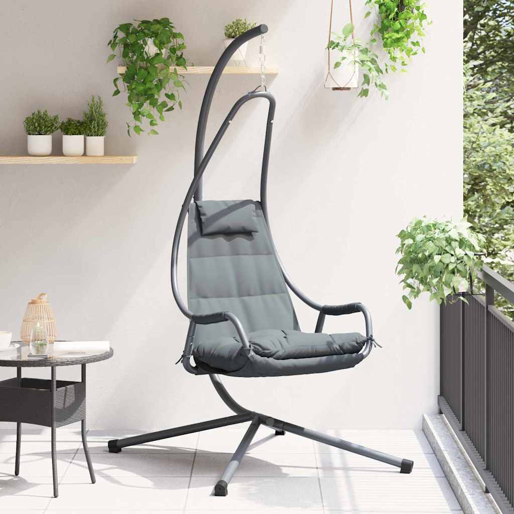 vidaXL Silla huevo colgante Acero 94 x 107 x 196,5 cm Antracita