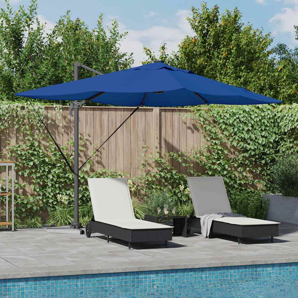vidaXL Sombrilla 352 x 251 x 265 cm Poliéster y Aluminio Azul azur