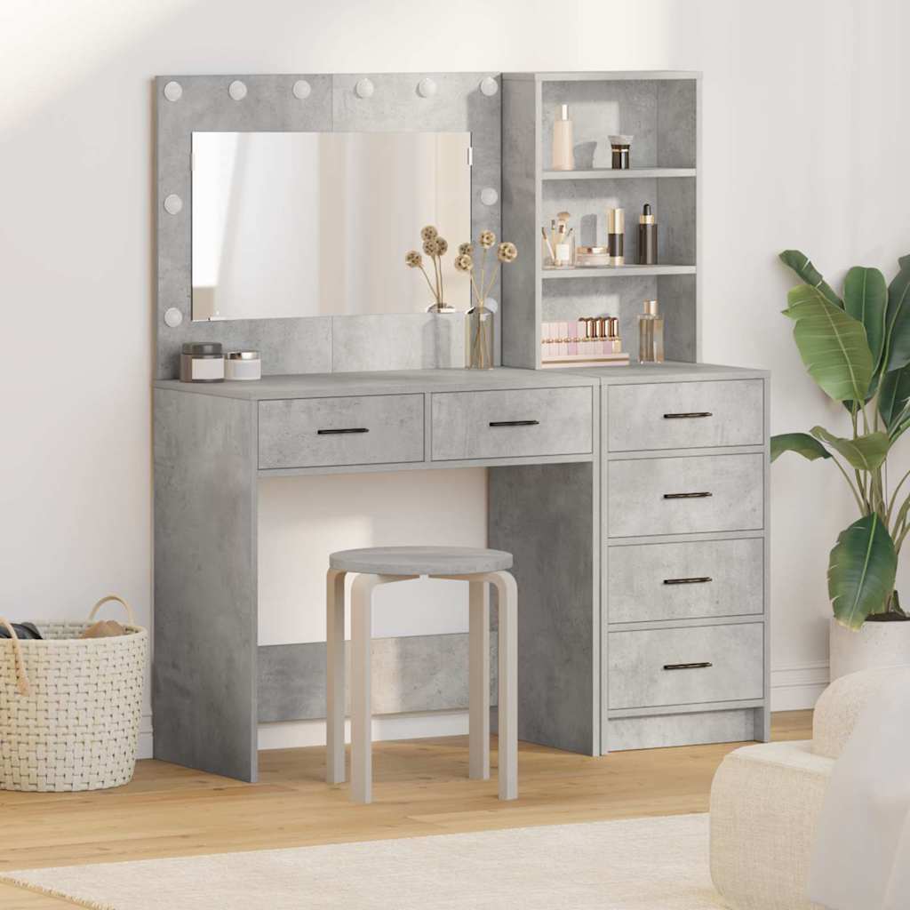 vidaXL Mesa de tocador 2 uds. Gris 78.5 x 41 x 135 cm