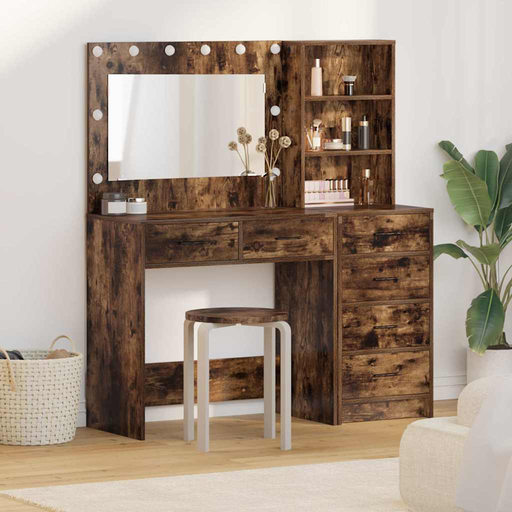 vidaXL Mesa de tocador 2 uds. Marrón 78.5 x 41 x 135 cm