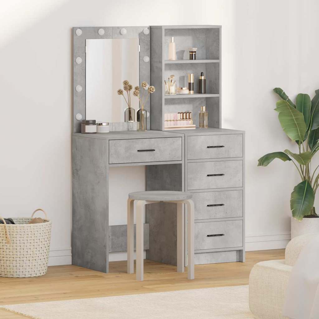vidaXL Mesa de tocador 2 uds. Gris 50 x 41 x 135 cm