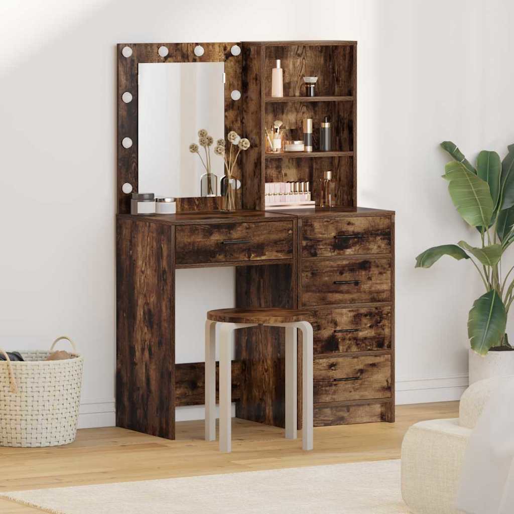 vidaXL Mesa de tocador 2 uds. Marrón 50 x 41 x 135 cm