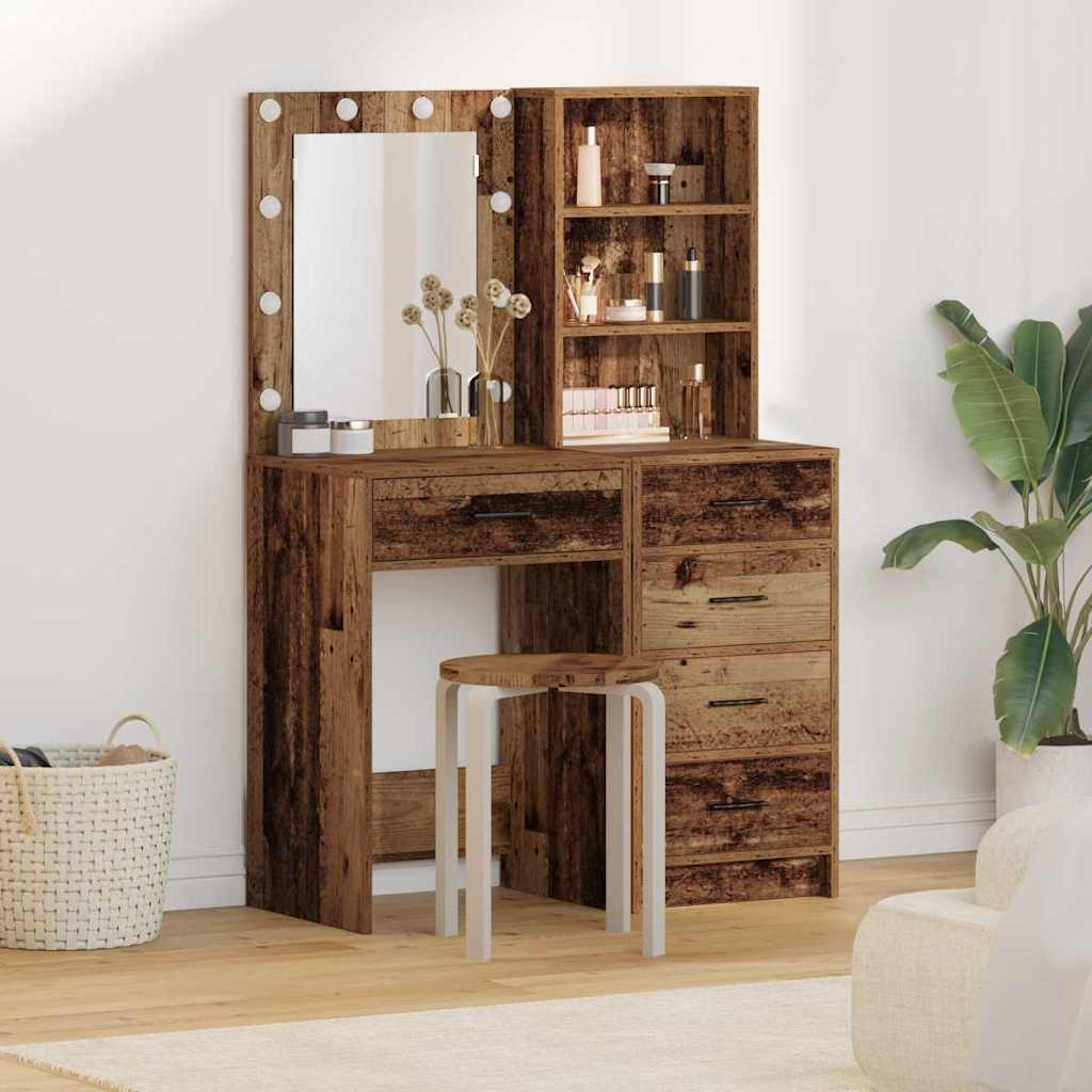 vidaXL Mesa de tocador 2 uds. Marrón 50 x 41 x 135 cm