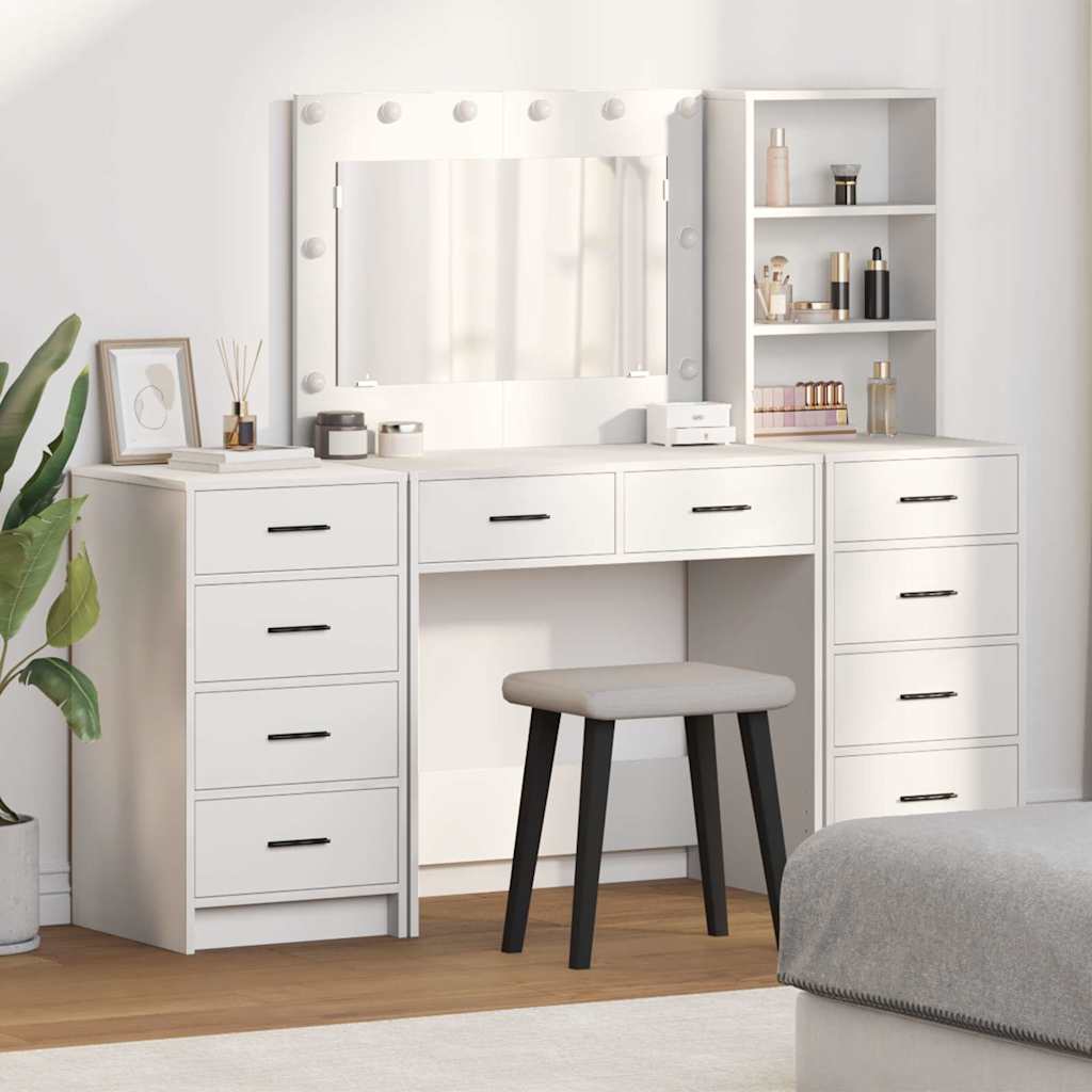 vidaXL Mesa Tocador 3 uds. 78,5 x 41 x 135 cm Madera de ingeniería