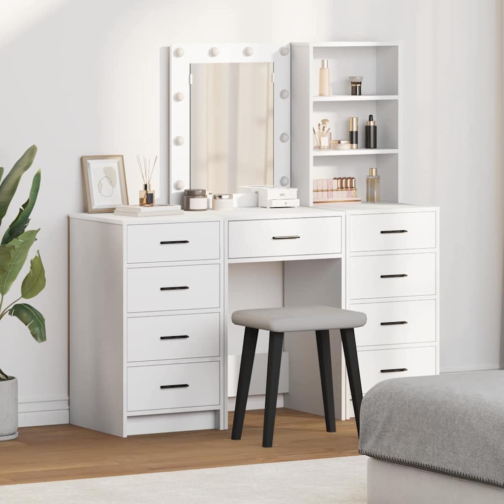 vidaXL Mesa de tocador 3 uds. Blanco 40 x 41 x 135 cm