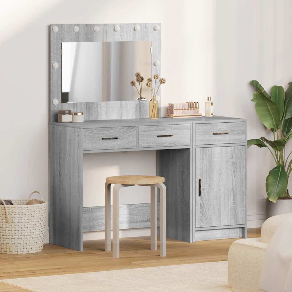vidaXL Mesa de tocador 2 uds. Gris 40 x 41 x 75 cm