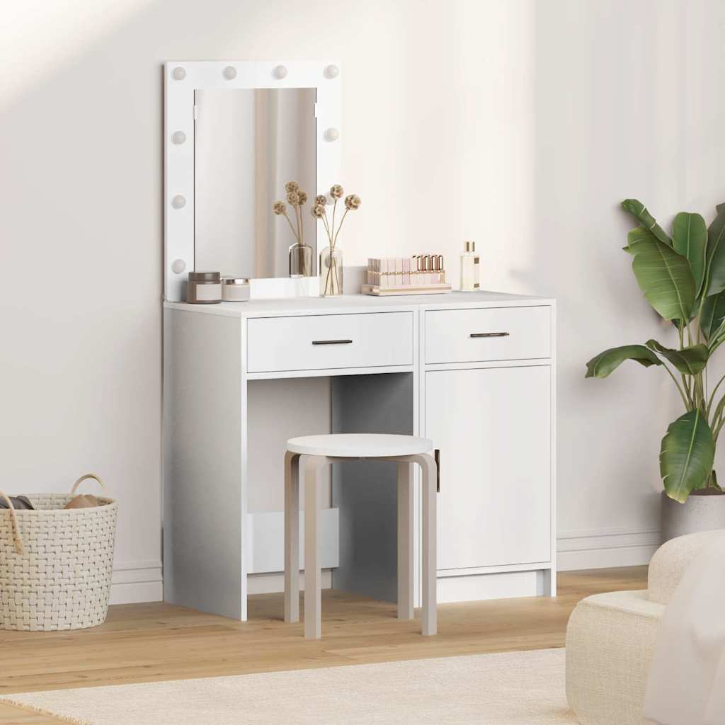 vidaXL Mesa de tocador 2 uds. Blanco 50 x 41 x 135 cm