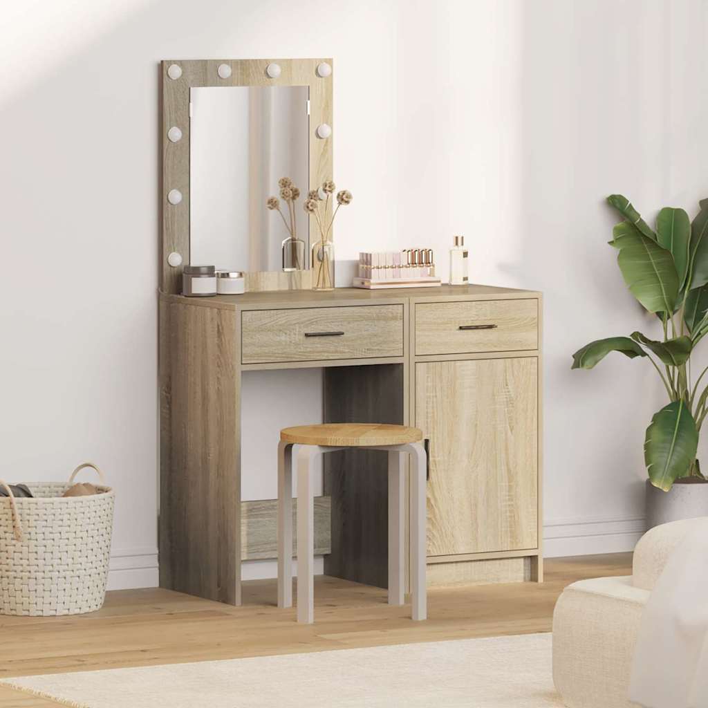 vidaXL Mesa de tocador 2 uds. Marrón 50 x 41 x 135 cm
