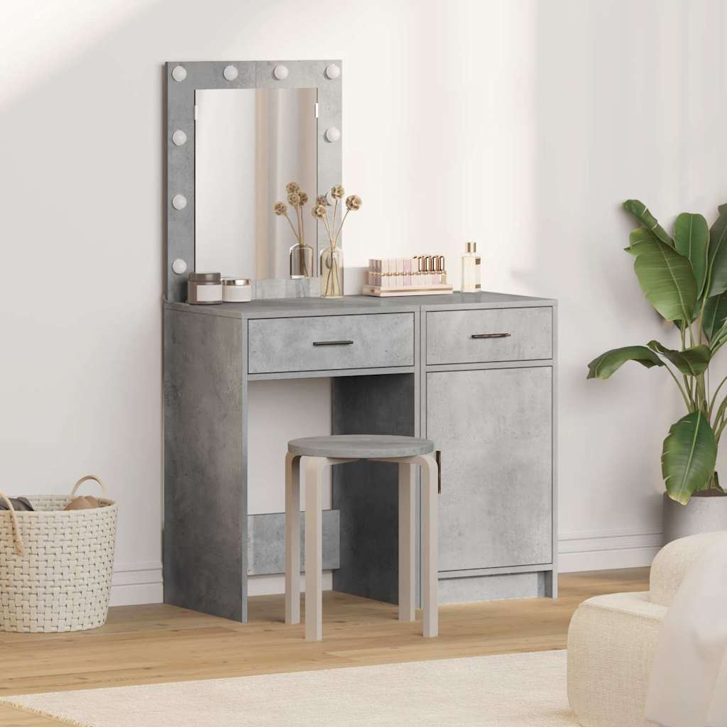vidaXL Mesa de tocador 2 uds. Gris 50 x 41 x 135 cm