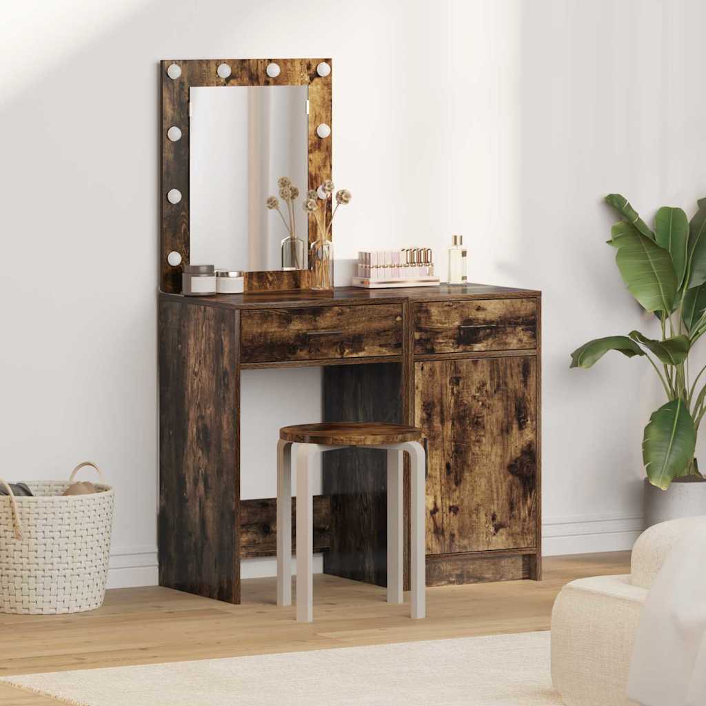 vidaXL Mesa de tocador 2 uds. Marrón 50 x 41 x 135 cm