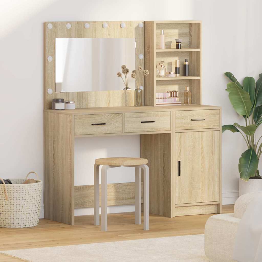 vidaXL Mesa Tocador 2 uds. Marrón 78,5 x 41 x 135 cm
