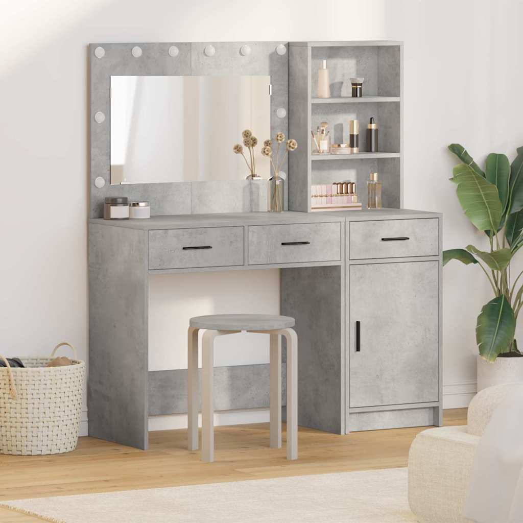 vidaXL Mesa Tocador 2 uds. Gris 78,5 x 41 x 135 cm