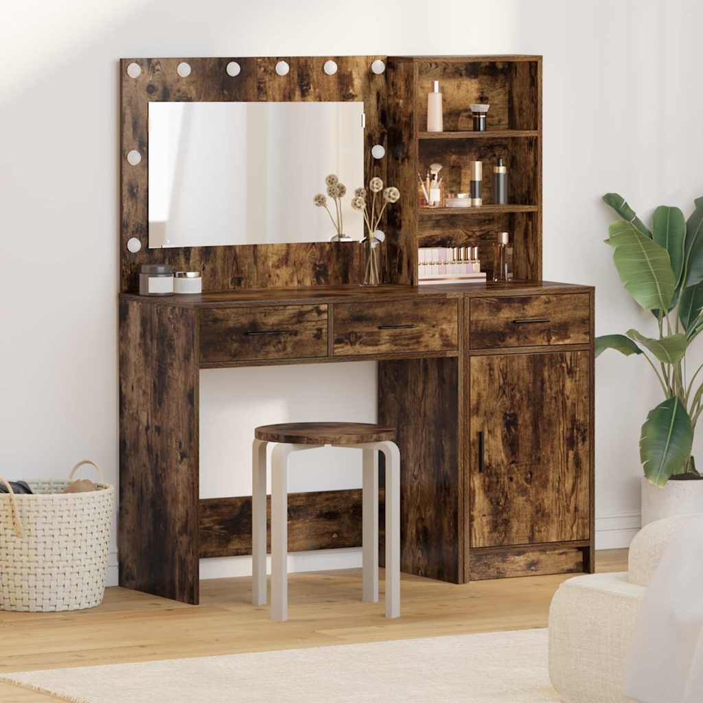 vidaXL Mesa Tocador 2 uds. Marrón 78,5 x 41 x 135 cm