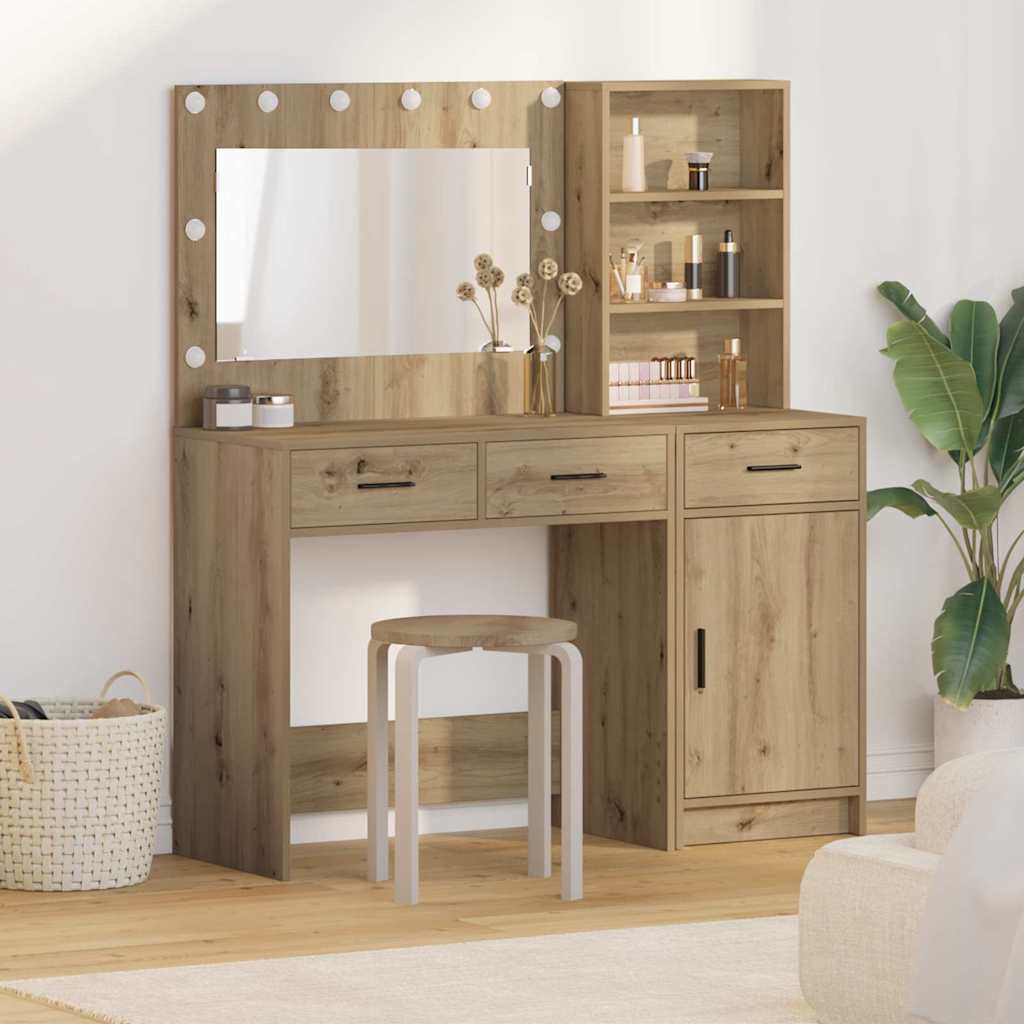 vidaXL Mesa Tocador 2 uds. Marrón 78,5 x 41 x 135 cm