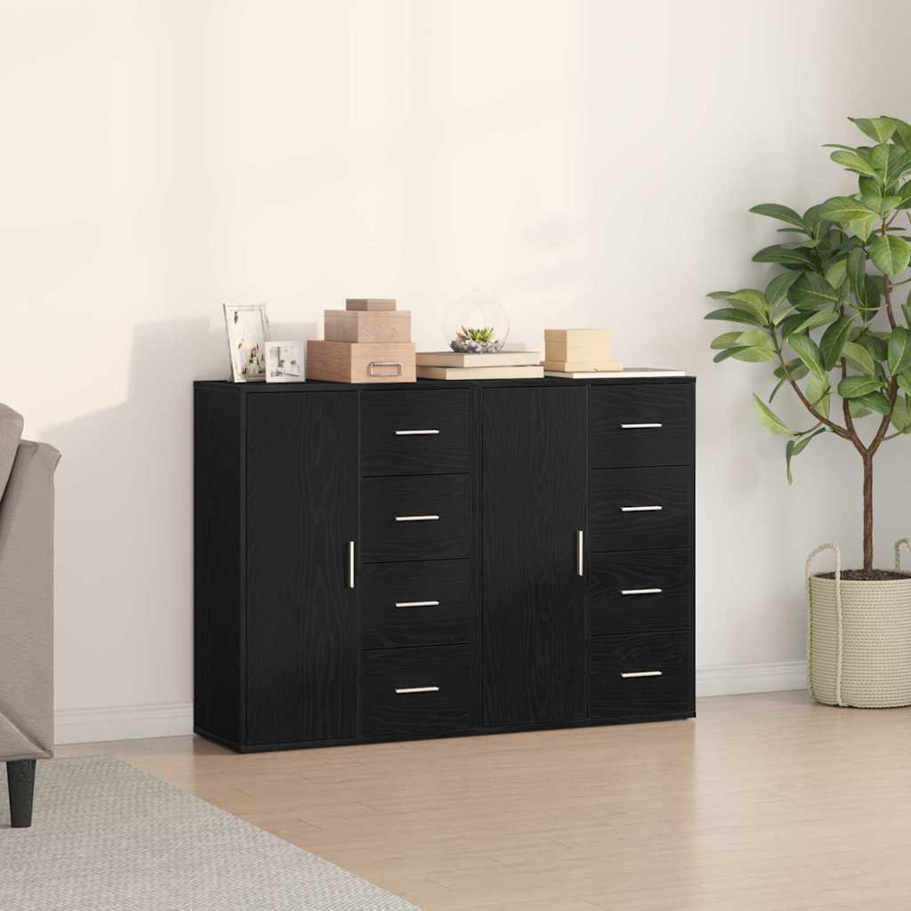 vidaXL Aparador 2 uds. Roble Negro 60 x 31 x 84 cm