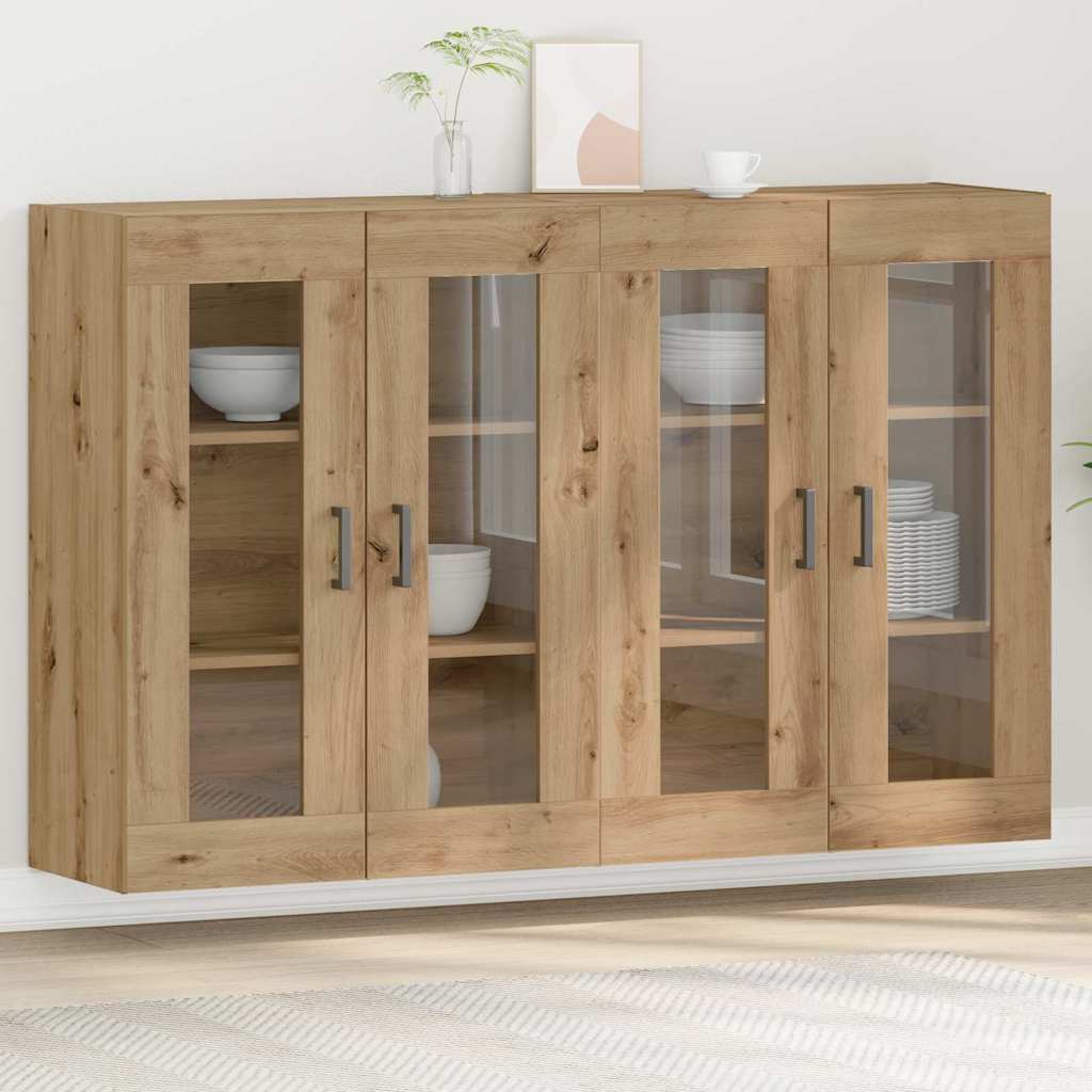 vidaXL Armarios de pared 2 uds. Roble artisan 69,5 x 34 x 90 cm