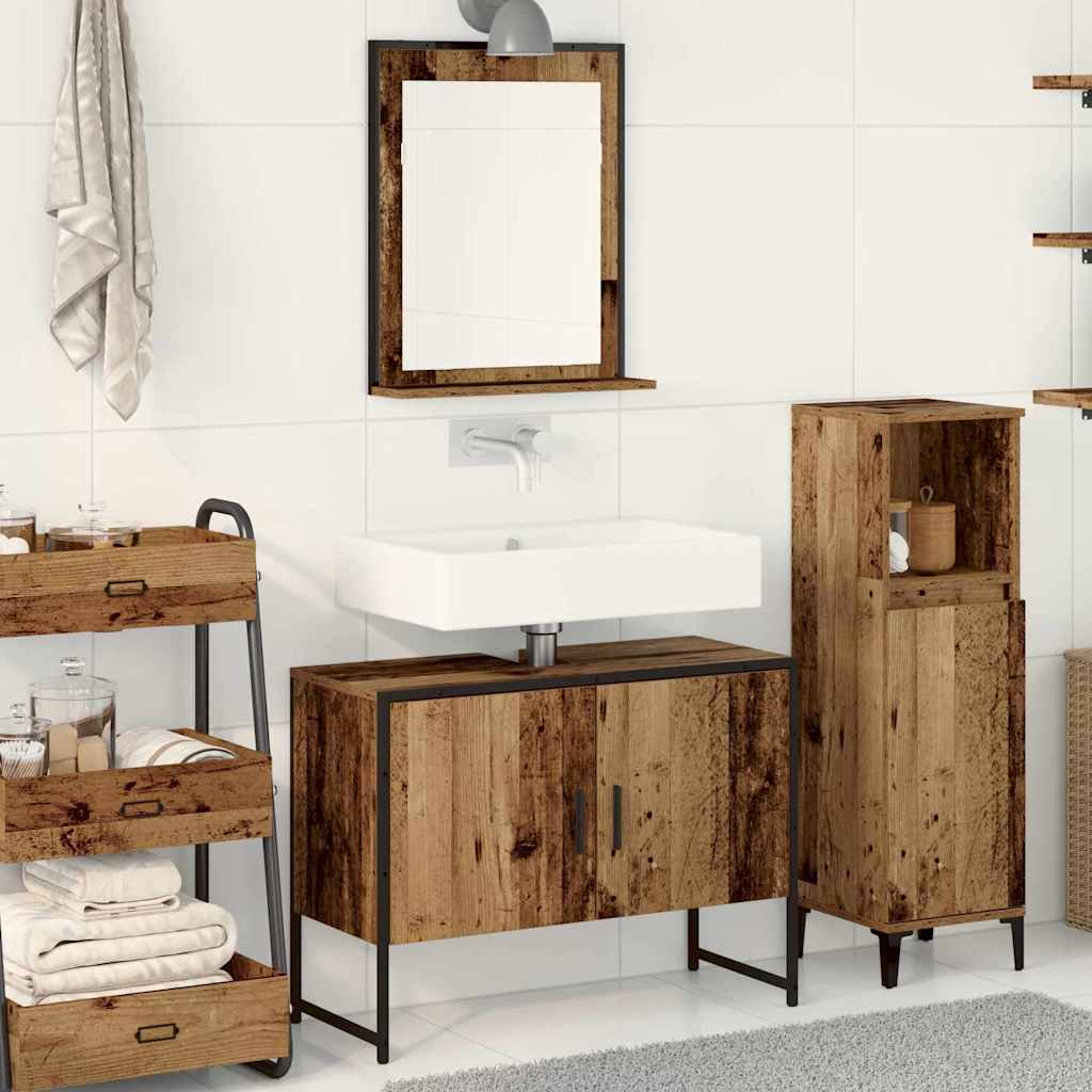 vidaXL Juego de muebles de baño 2 uds. Marrón Madera de ingeniería