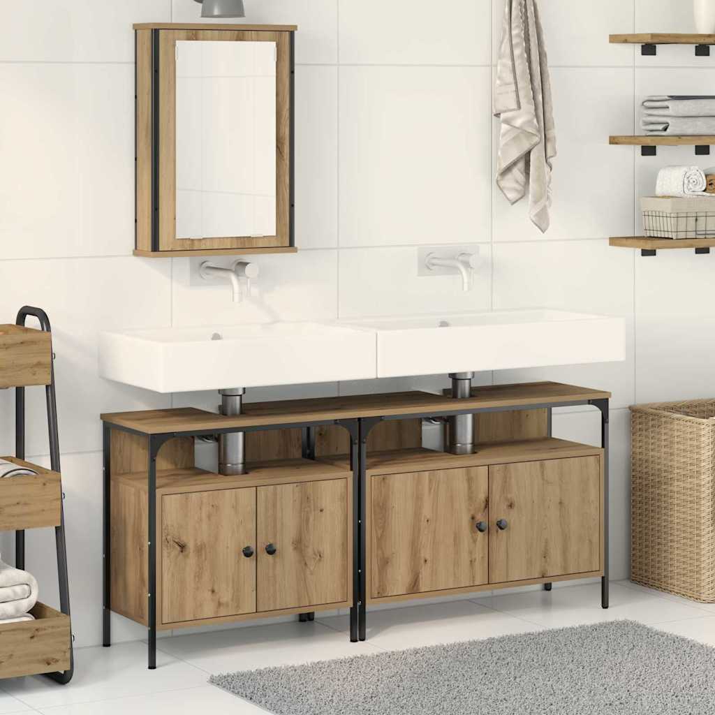 vidaXL Unidades de Tocador de Baño 3 uds. Marrón 80 x 30 x 60 cm