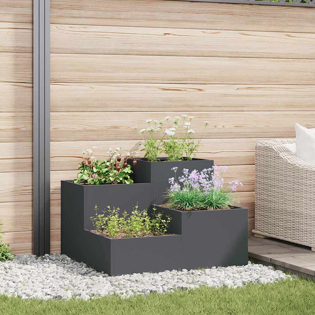 vidaXL Maceta para Jardín Antracita 100 x 100 x 60 cm Acero