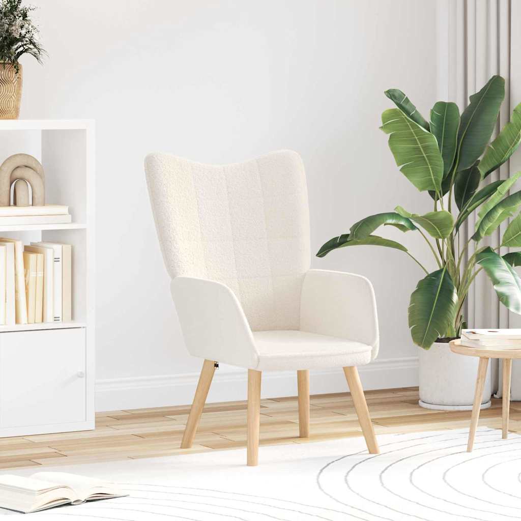 vidaXL sillón Crema 62 x 67 x 95,5 cm Tela Sherpa