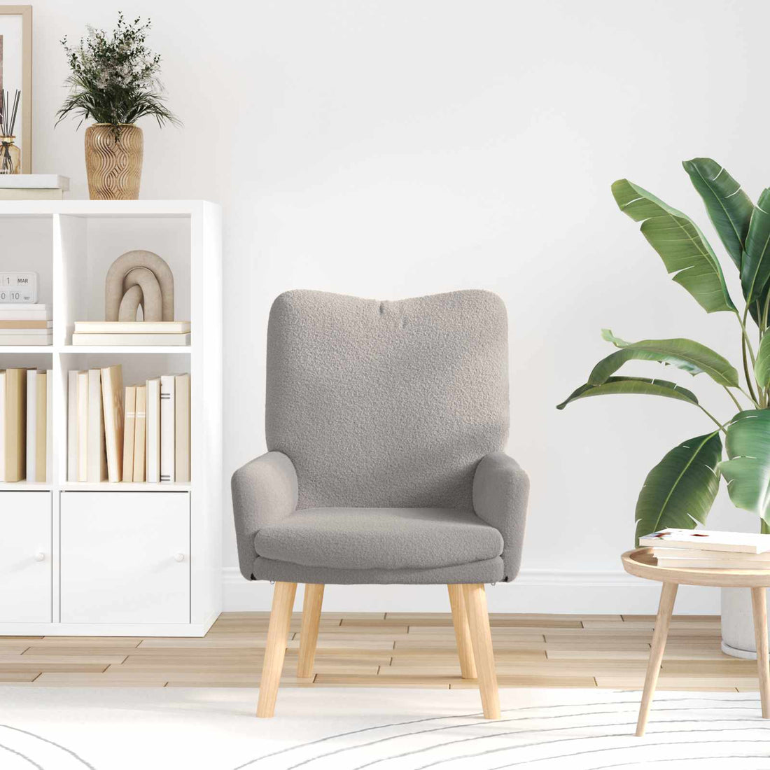 vidaXL sillón Gris Claro 63 x 67 x 94 cm Tela de Oveja y Contrachapado