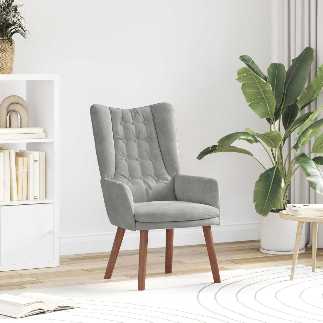 vidaXL sillón Gris Claro 63 x 67 x 94 cm Terciopelo