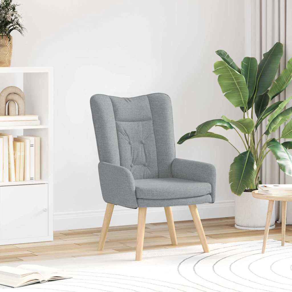 vidaXL sillón Gris Claro 63 x 67 x 94 cm Tela y contrachapado
