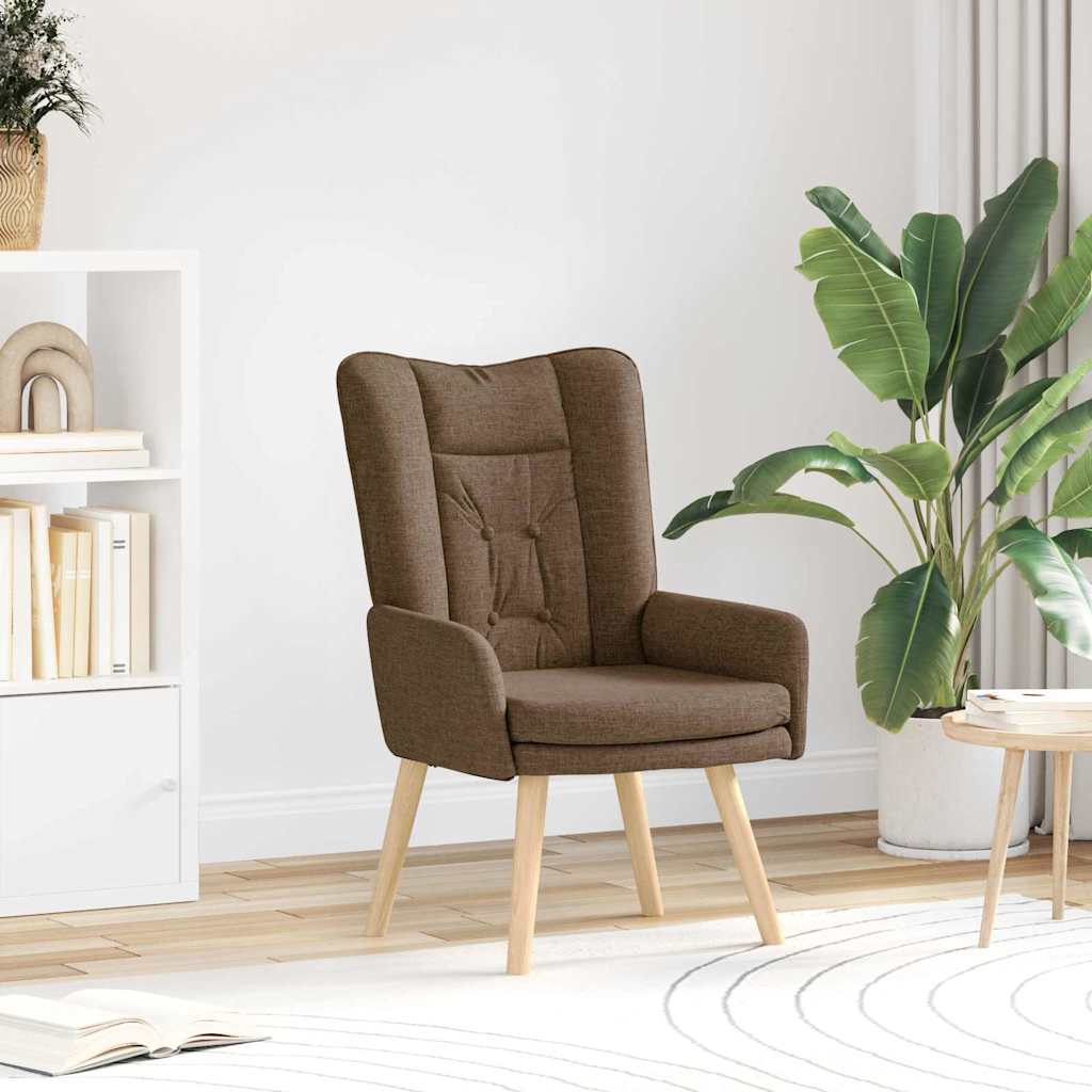 vidaXL sillón Marrón 63 x 67 x 94 cm Tela y contrachapado