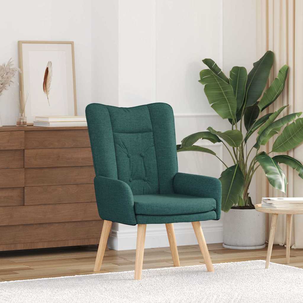vidaXL sillón Verde oscuro 63 x 67 x 94 cm Tela y contrachapado