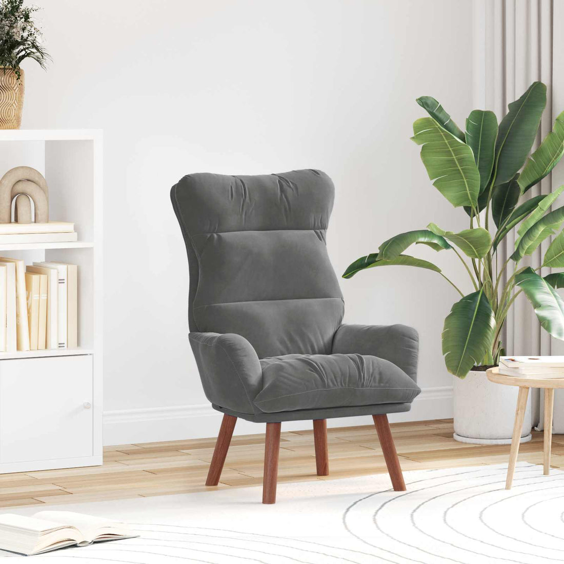 vidaXL sillón Gris oscuro Terciopelo