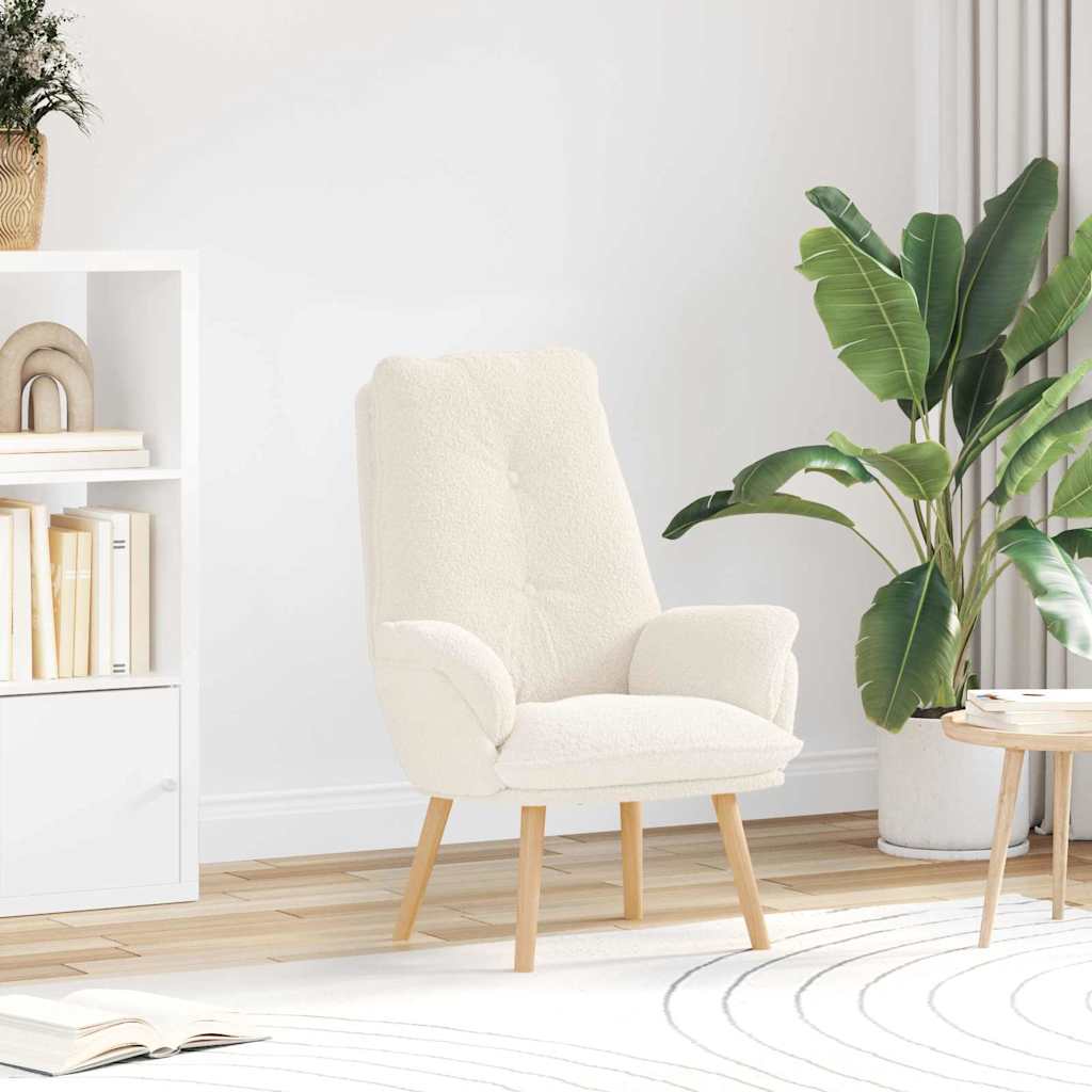 vidaXL sillón Crema 69 x 74 x 93 cm Tela Sherpa