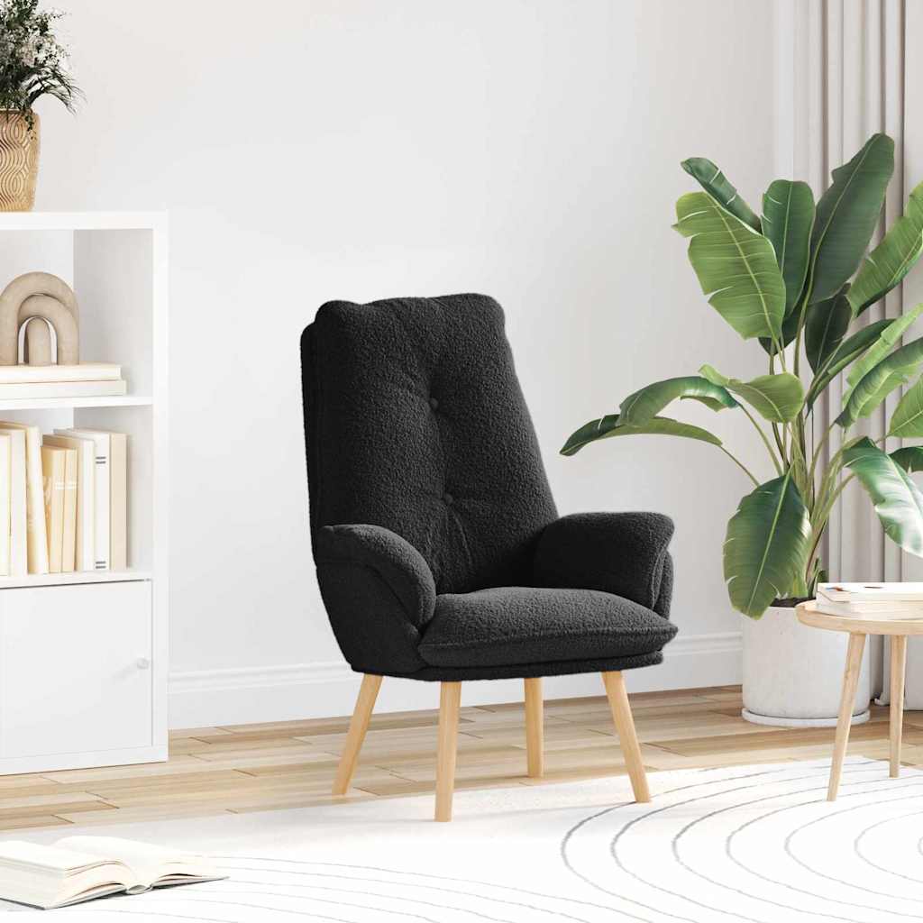 vidaXL sillón Negro 69 x 74 x 93 cm Tela Sherpa