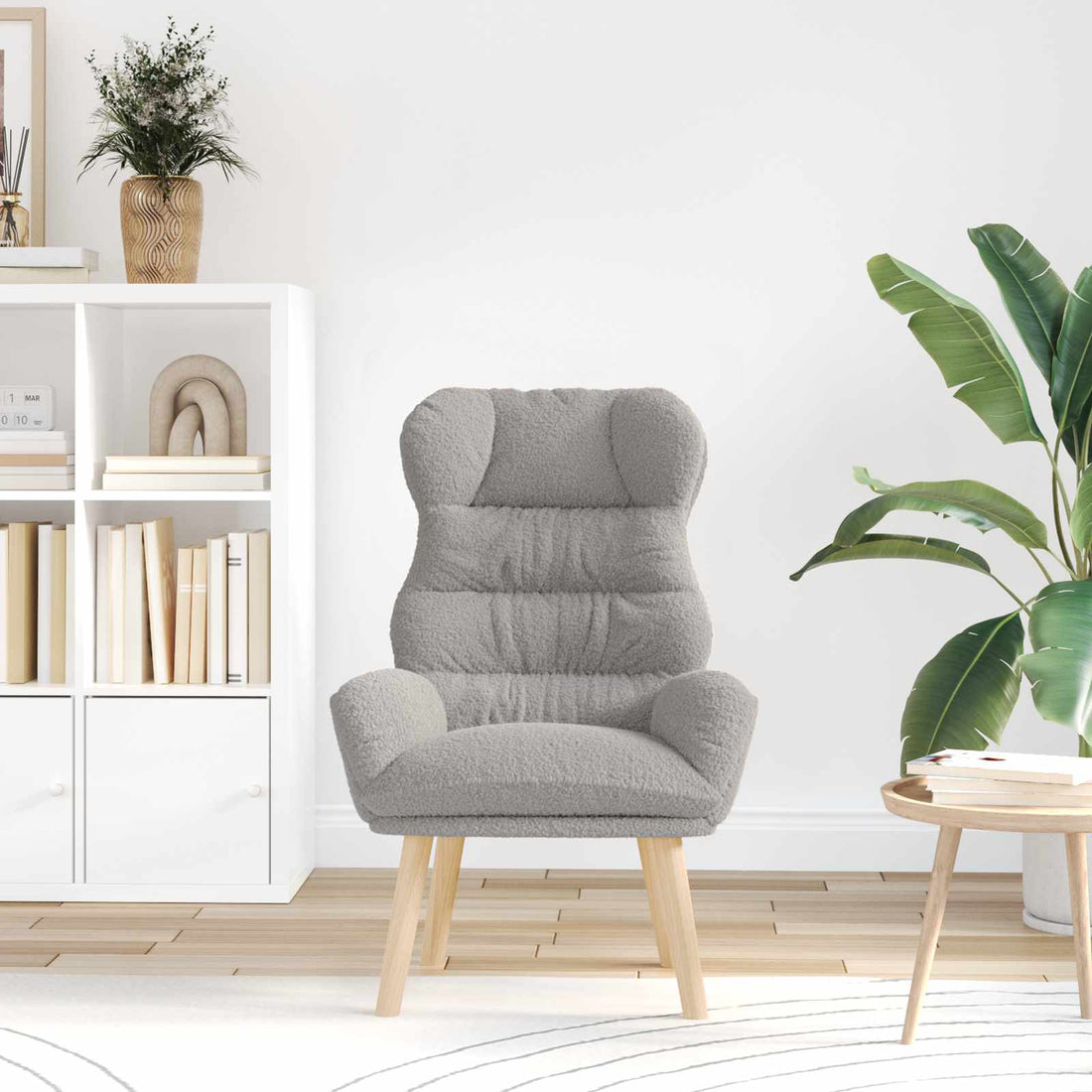 vidaXL sillón Gris Claro 69 x 74 x 93 cm Tela Sherpa