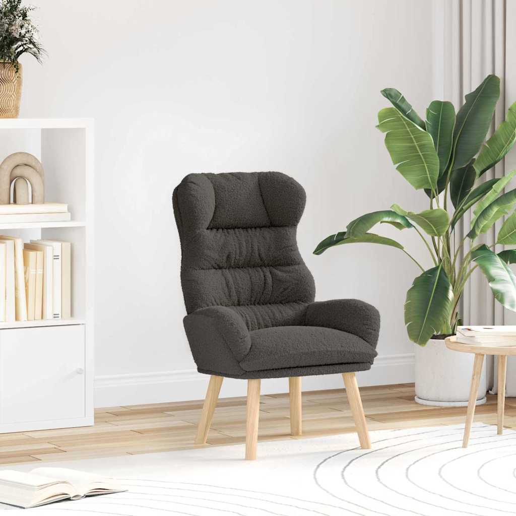 vidaXL sillón Gris oscuro 69 x 74 x 93 cm Tela Sherpa