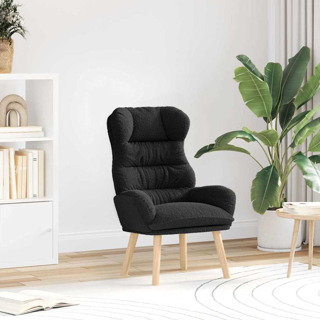 vidaXL sillón Negro 69 x 74 x 93 cm Tela Sherpa