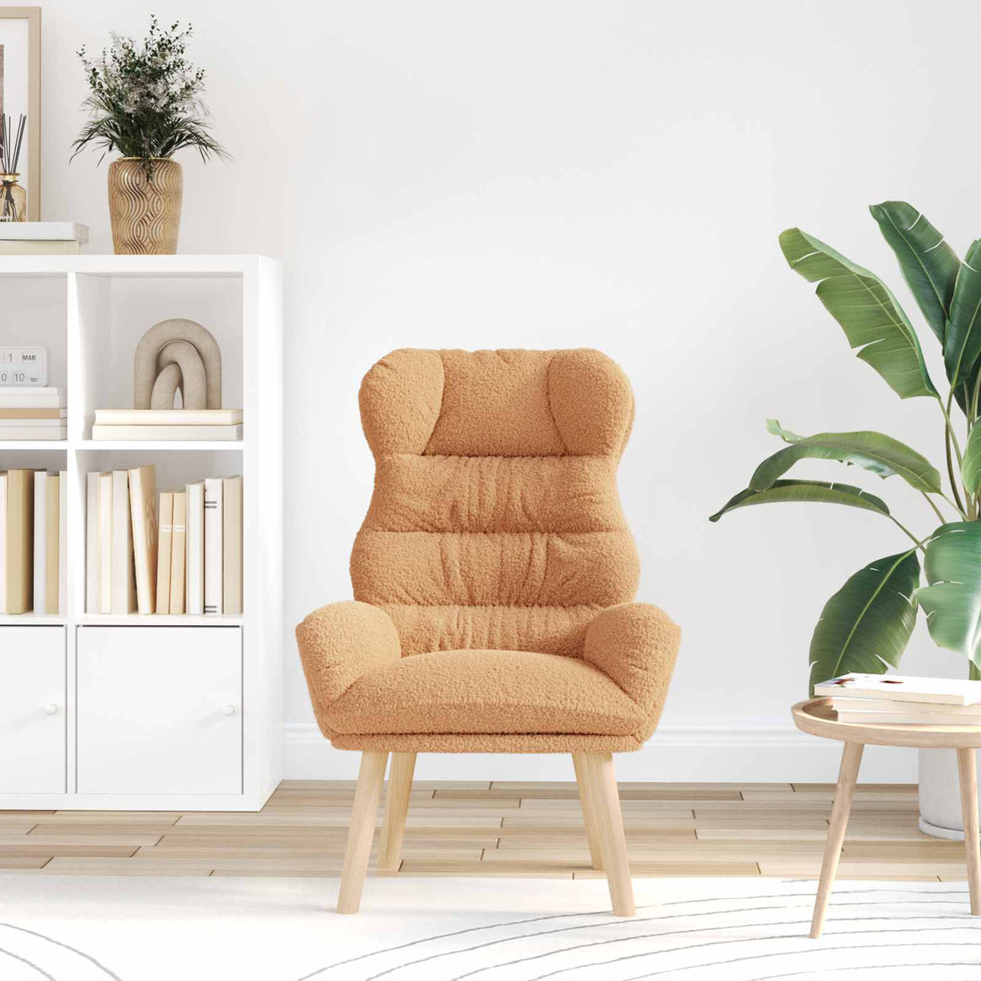 vidaXL sillón Beige 69 x 74 x 93 cm Tela Sherpa