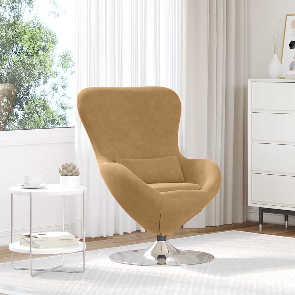 vidaXL Sillón huevo Marrón Terciopelo