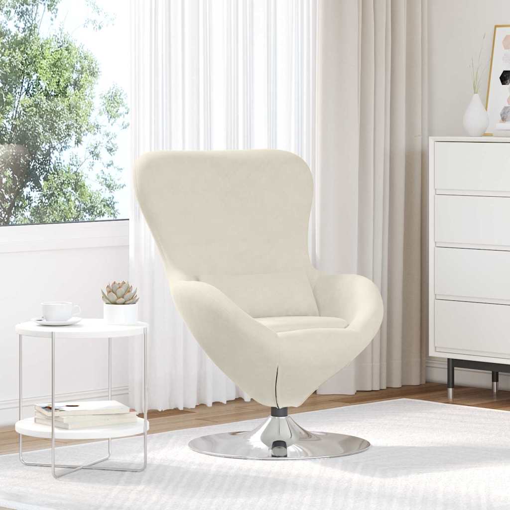 vidaXL Sillón huevo Crema Terciopelo