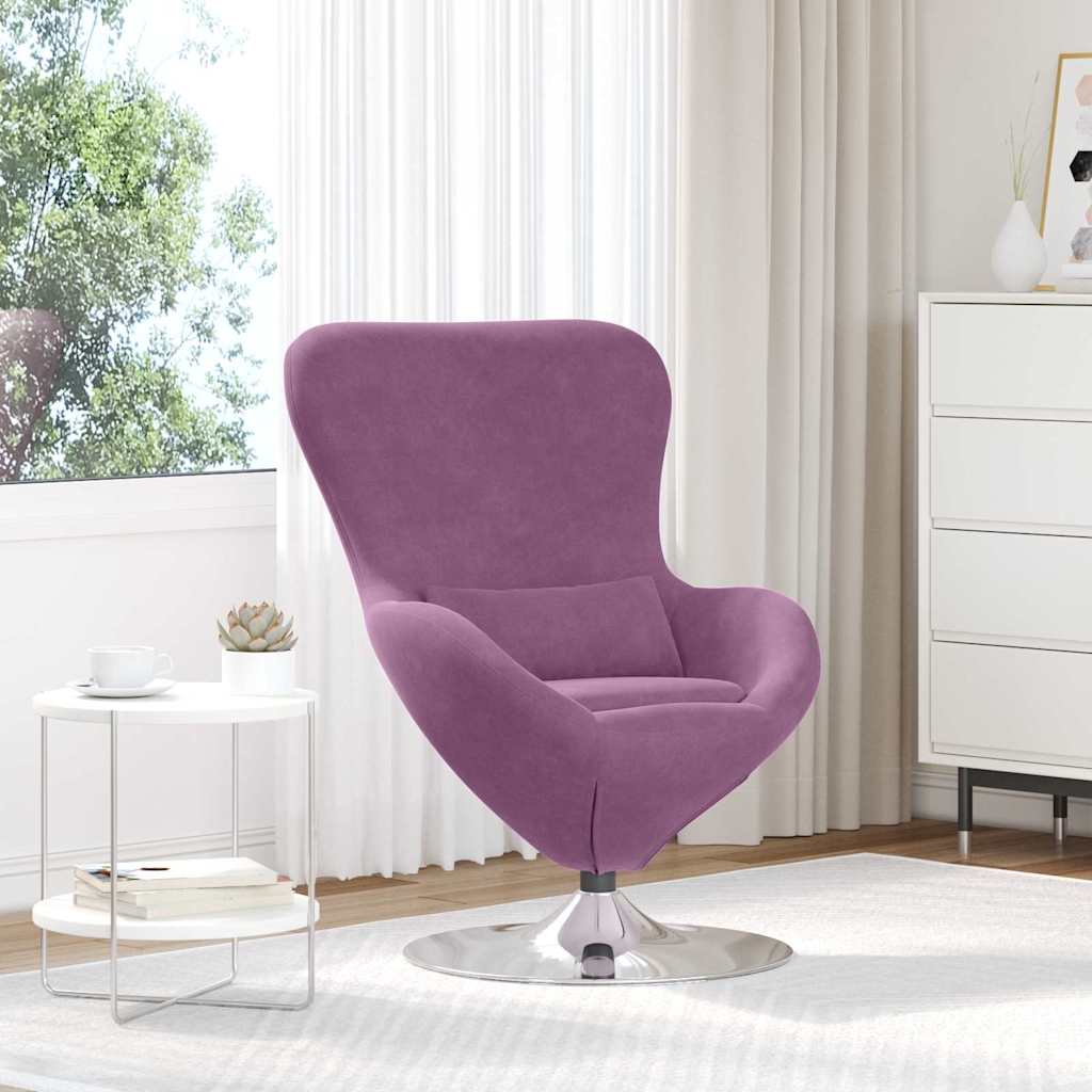 vidaXL Sillón huevo Morado Terciopelo