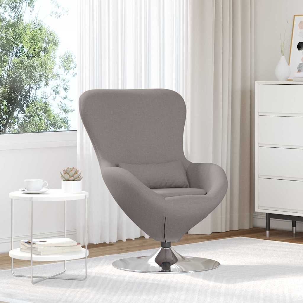 vidaXL Sillón huevo Taupé tela