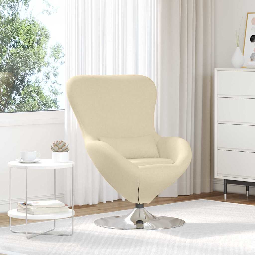 vidaXL Sillón huevo Crema 63 x 73 x 90 cm tela