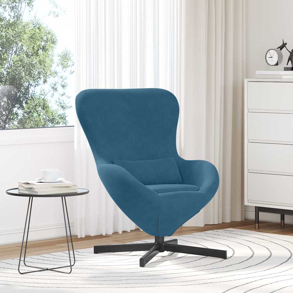 vidaXL Sillón huevo Azul 63 x 73 x 90 cm Terciopelo