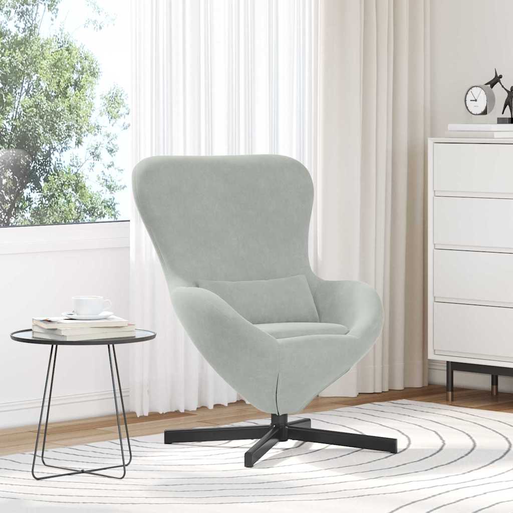 vidaXL Sillón huevo Gris Claro 63 x 73 x 90 cm Terciopelo