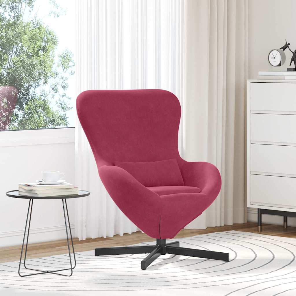 vidaXL Sillón huevo Rojo vino 63 x 73 x 90 cm Terciopelo