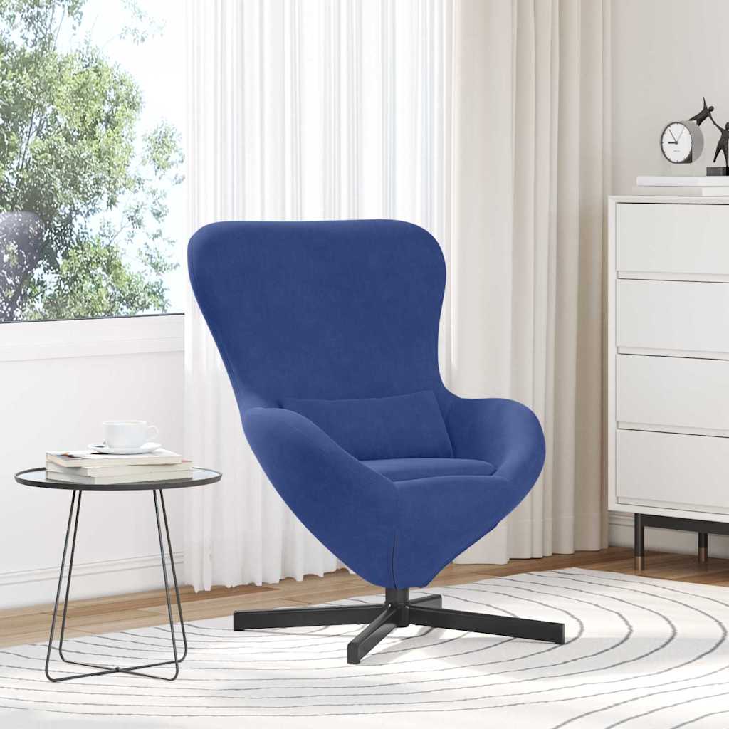 vidaXL Sillón huevo Azul Policía 63 x 73 x 90 cm Terciopelo