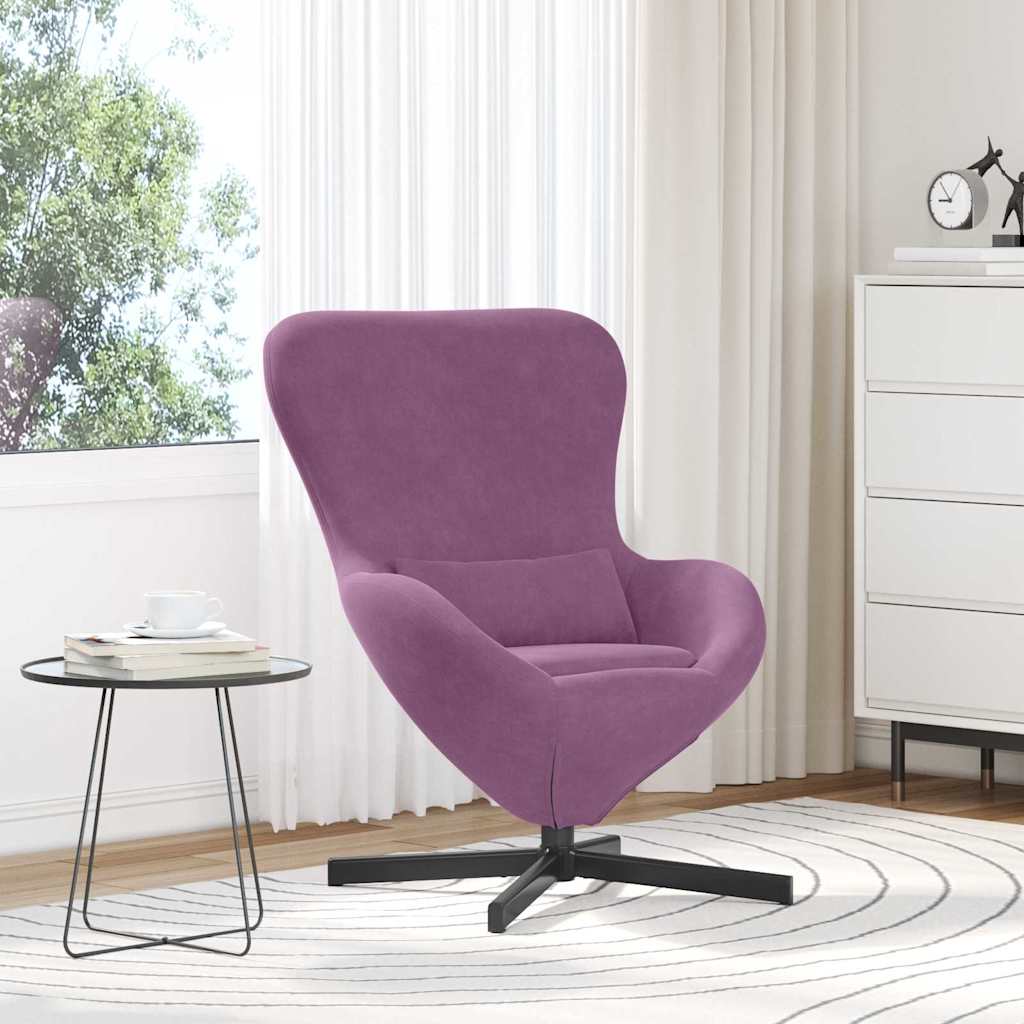 vidaXL Sillón huevo Morado 63 x 73 x 90 cm Terciopelo